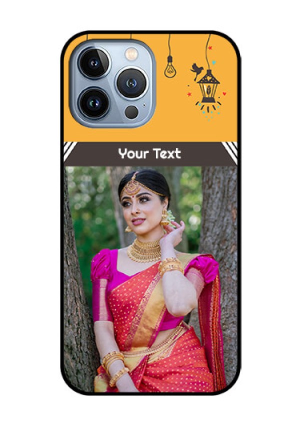 iPhone 13 Pro Max Custom Glass Mobile Case - with Family Picture and Icons