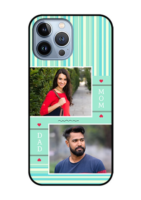 iPhone 13 Pro Max Custom Glass Phone Case - Mom & Dad Pic Design