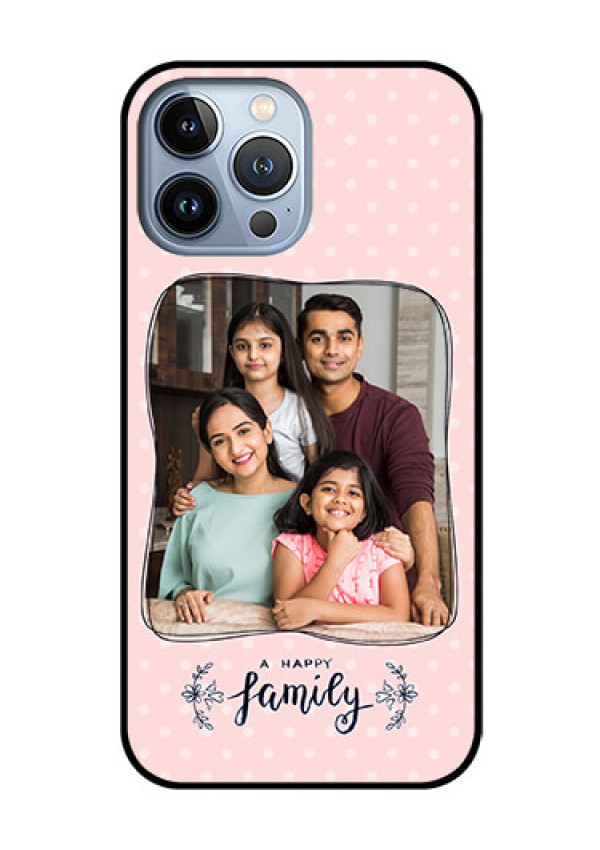 iPhone 13 Pro Max Custom Glass Phone Case - Family with Dots Design