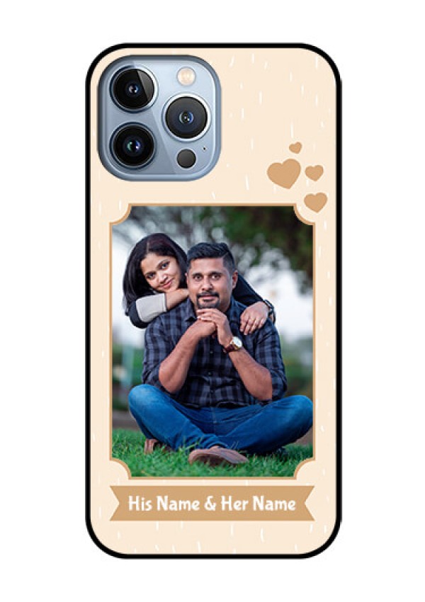 iPhone 13 Pro Max Custom Glass Phone Case - with confetti love design