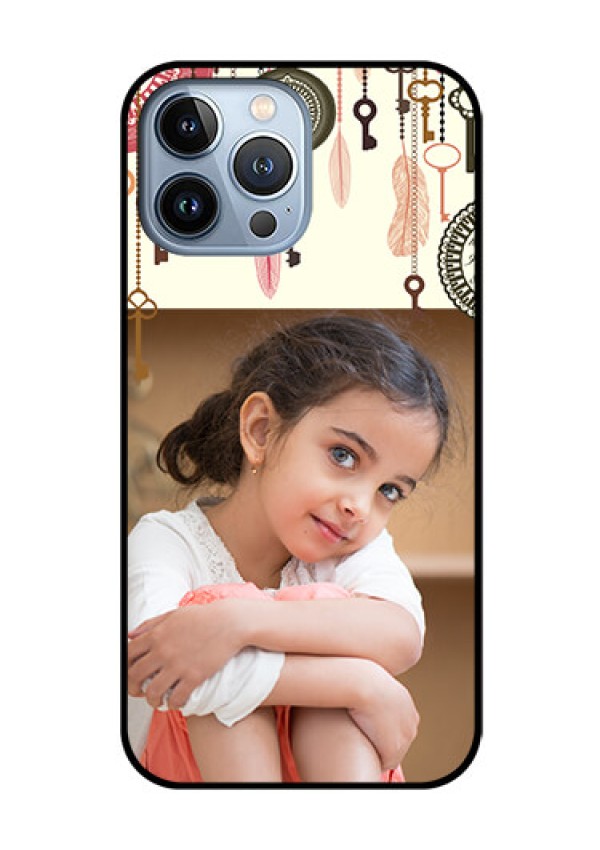 iPhone 13 Pro Max Custom Glass Mobile Case - Boho Style Design