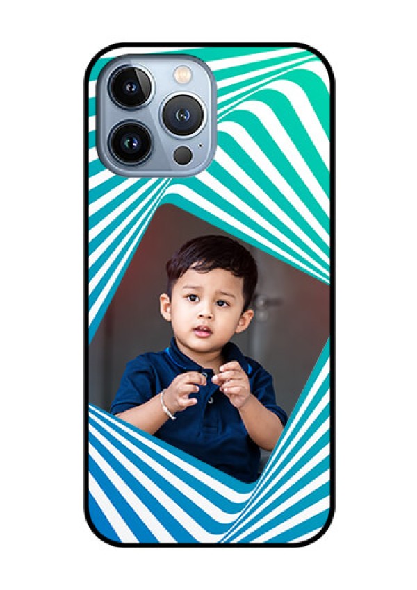iPhone 13 Pro Max Personalized Glass Phone Case - Abstract Spiral Design