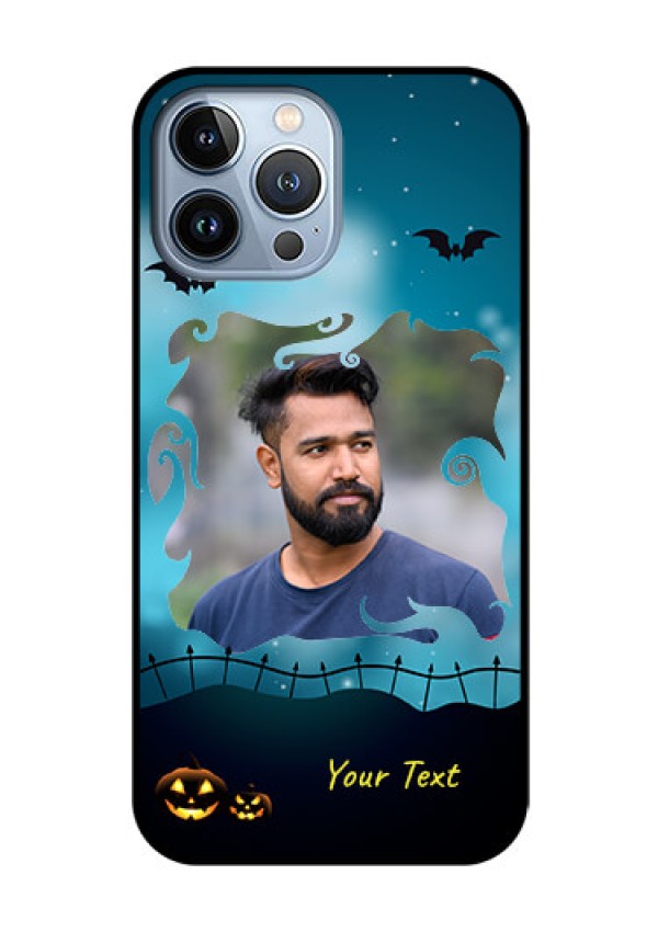 iPhone 13 Pro Max Custom Glass Phone Case - Halloween frame design