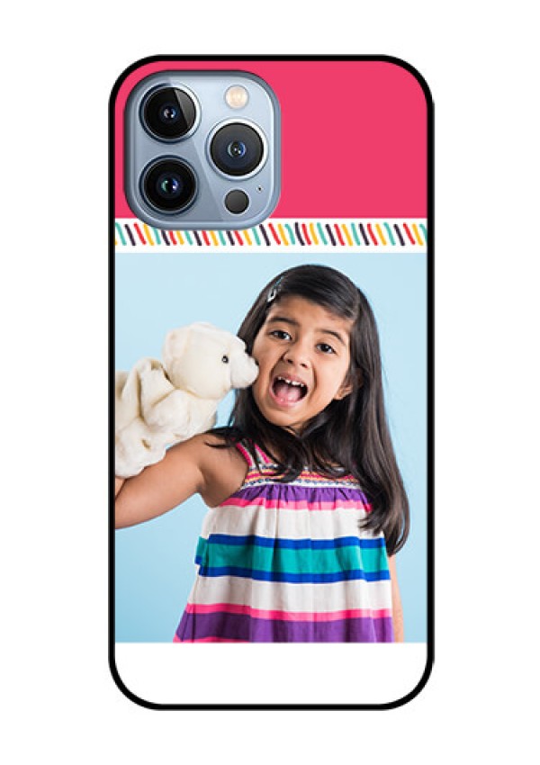 iPhone 13 Pro Max Personalized Glass Phone Case - Line art design