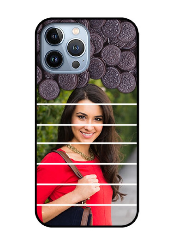 iPhone 13 Pro Max Custom Glass Phone Case - with Oreo Biscuit Design