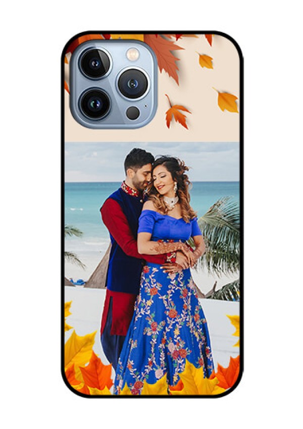 iPhone 13 Pro Max Photo Printing on Glass Case - Autumn Maple Leaves Design