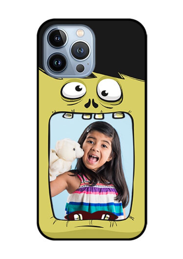 iPhone 13 Pro Max Personalized Glass Phone Case - Cartoon monster back case Design