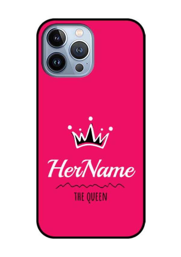 iPhone 13 Pro Max Glass Phone Case Queen with Name