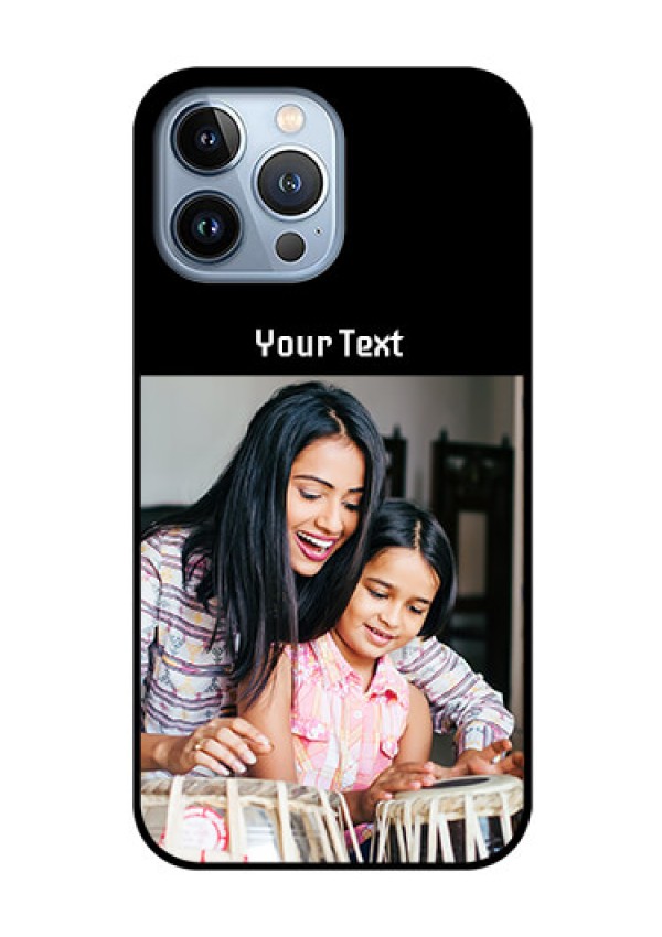 iPhone 13 Pro Max Photo with Name on Glass Phone Case