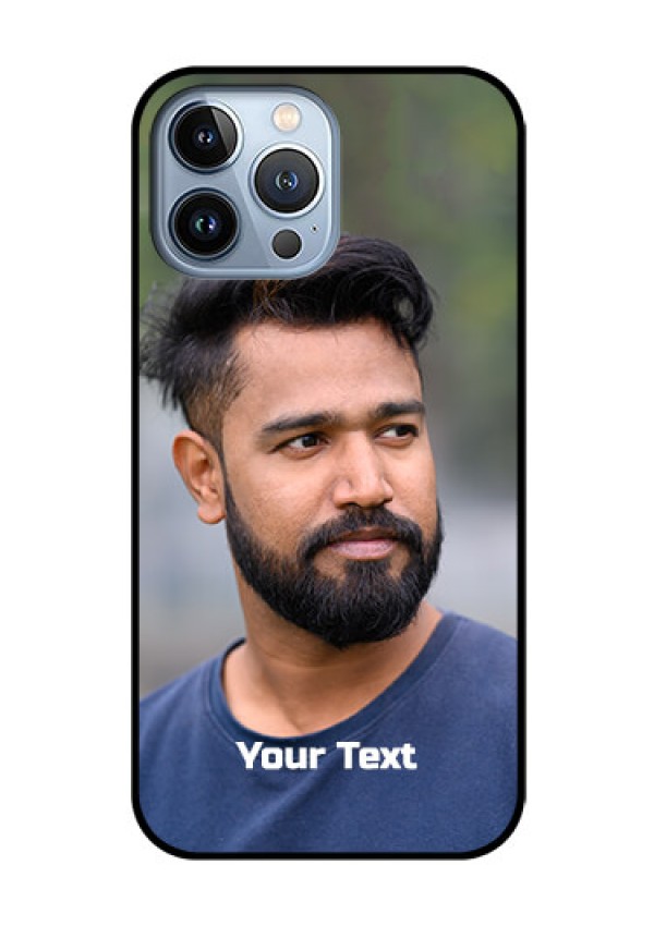 iPhone 13 Pro Max Glass Mobile Cover: Photo with Text