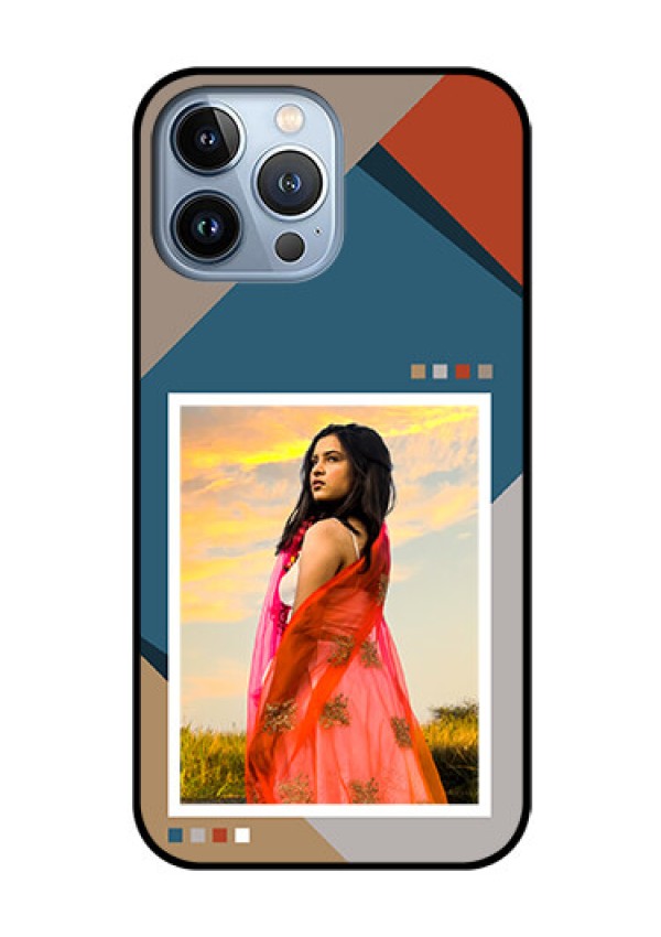 iPhone 13 Pro Max Personalized Glass Phone Case - Retro color pallet Design