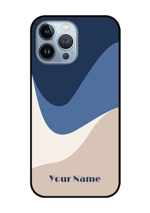 iPhone 13 Pro Max Custom Glass Phone Case - Abstract Drip Art Design