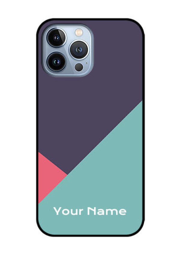 iPhone 13 Pro Max Custom Glass Mobile Case - Tri Color abstract Design