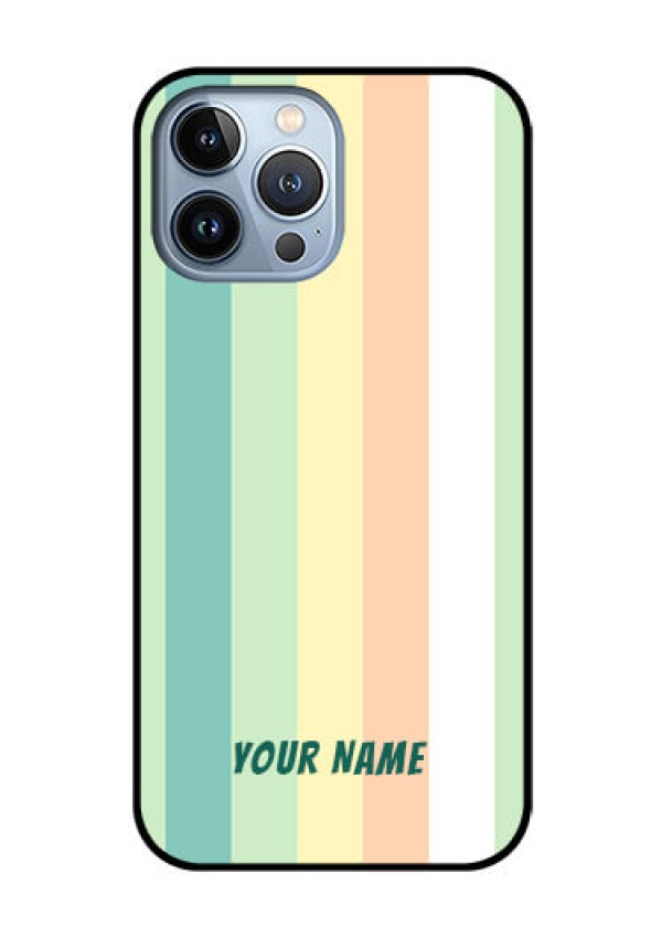 iPhone 13 Pro Max Photo Printing on Glass Case - Multi-colour Stripes Design
