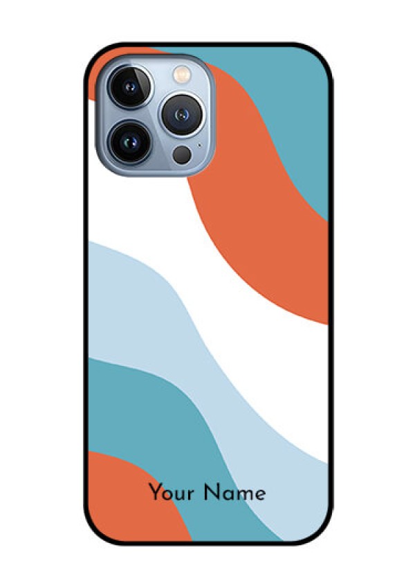 iPhone 13 Pro Max Custom Glass Mobile Case - coloured Waves Design