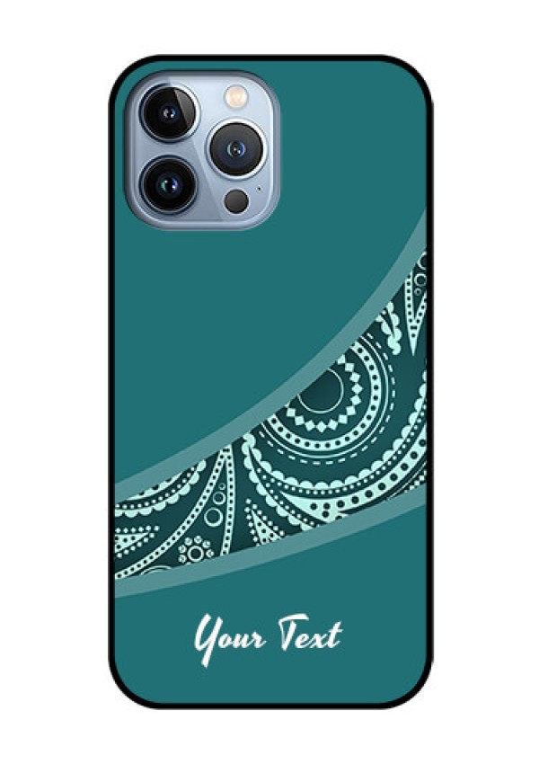 iPhone 13 Pro Max Photo Printing on Glass Case - semi visible floral Design