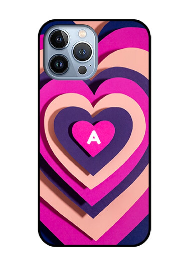 iPhone 13 Pro Max Custom Glass Mobile Case - Cute Heart Pattern Design