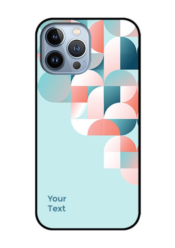 iPhone 13 Pro Max Custom Glass Phone Case - Stylish Semi-circle Pattern Design