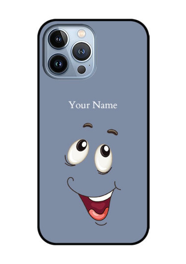 iPhone 13 Pro Max Photo Printing on Glass Case - Laughing Cartoon Face Design