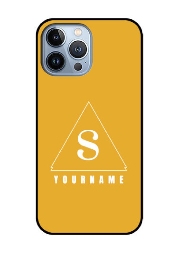 iPhone 13 Pro Max Personalized Glass Phone Case - simple triangle Design
