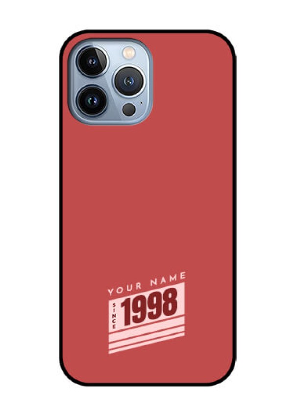 iPhone 13 Pro Max Custom Glass Phone Case - Red custom year of birth Design