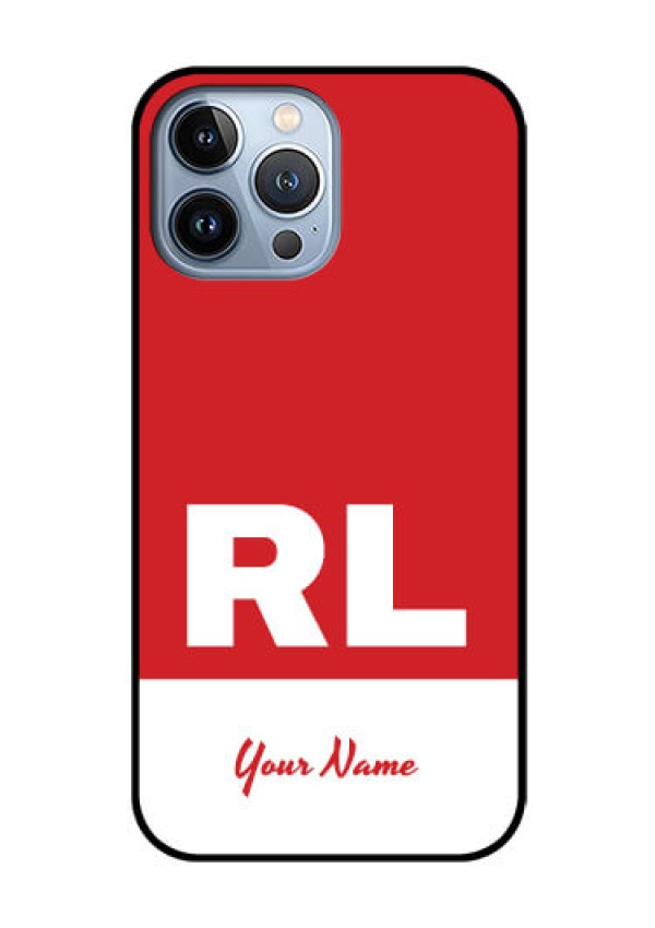 iPhone 13 Pro Max Personalized Glass Phone Case - dual tone custom text Design