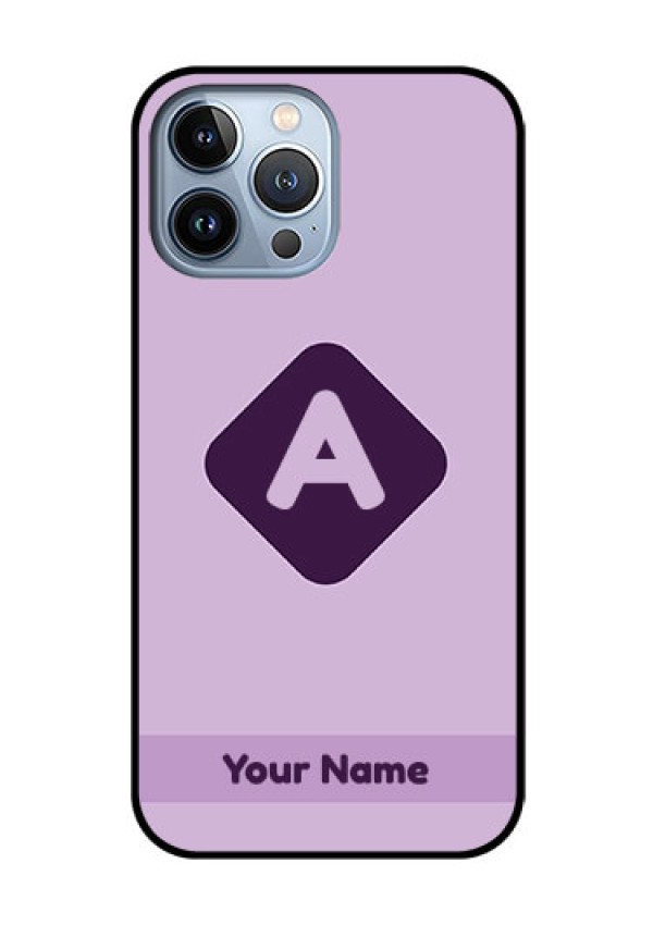 iPhone 13 Pro Max Custom Glass Mobile Case - Custom Letter in curved badge Design