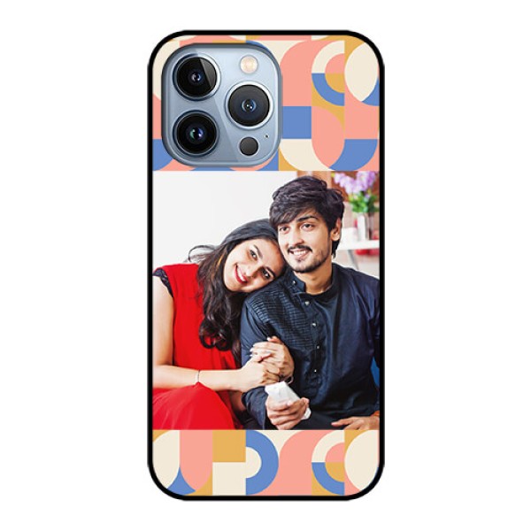 iPhone 13 Pro Photo Printing on Glass Case - Semi-circle Maze Pattern Design