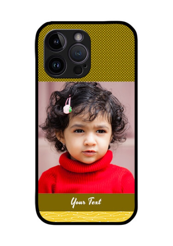 iPhone 14 Pro Max Custom Glass Phone Case - Simple Green Color Design