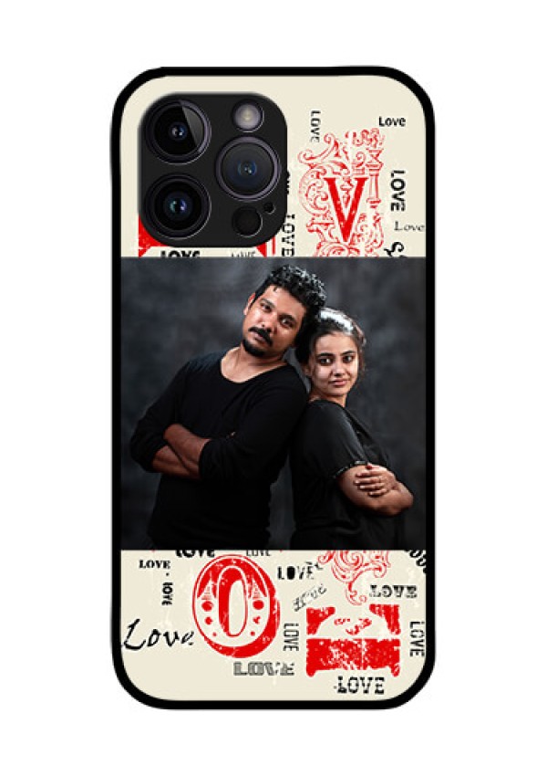 iPhone 14 Pro Max Photo Printing on Glass Case - Trendy Love Design Case
