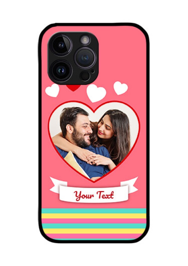 iPhone 14 Pro Max Photo Printing on Glass Case - Love Doodle Design