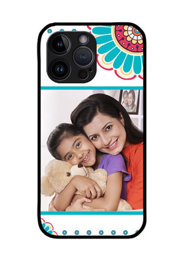 iPhone 14 Pro Max Custom Glass Phone Case - Flower Design