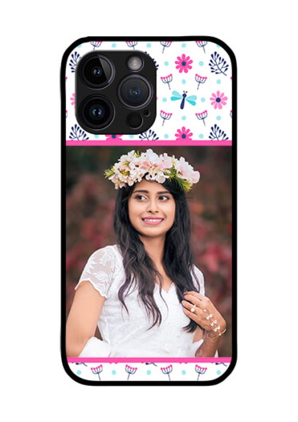iPhone 14 Pro Max Photo Printing on Glass Case - Colorful Flower Design