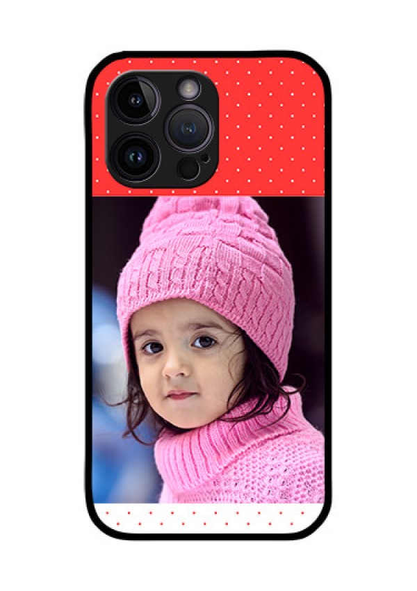 iPhone 14 Pro Max Photo Printing on Glass Case - Red Pattern Design