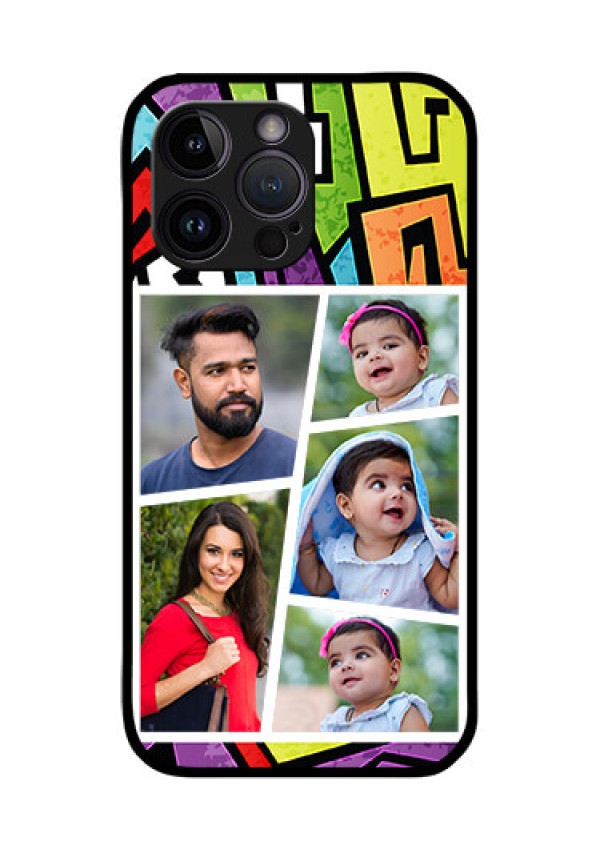 iPhone 14 Pro Max Custom Glass Phone Case - Graffiti pattern Design