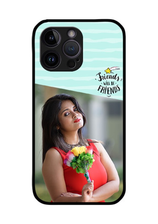 iPhone 14 Pro Max Custom Glass Phone Case - Friends Picture Icon Design