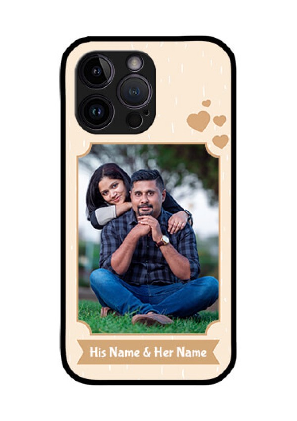iPhone 14 Pro Max Custom Glass Phone Case - with confetti love design
