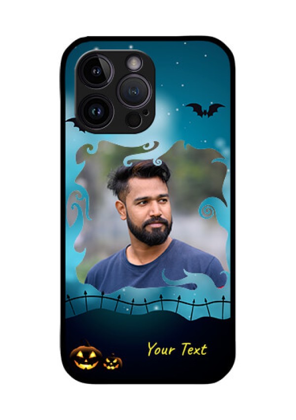 iPhone 14 Pro Max Custom Glass Phone Case - Halloween frame design