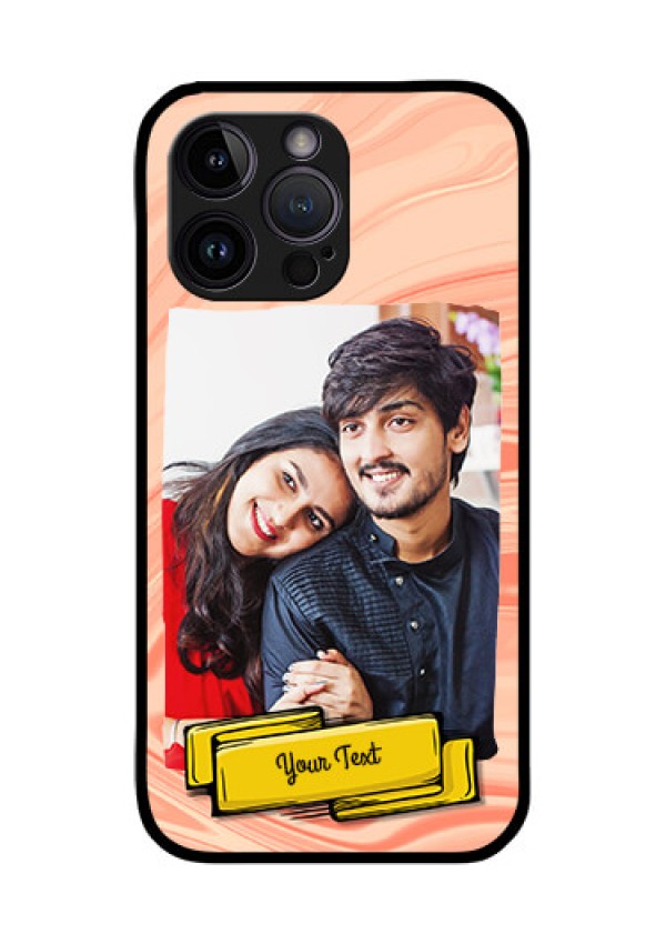 iPhone 14 Pro Max Personalized Glass Phone Case - Marble Texture Design
