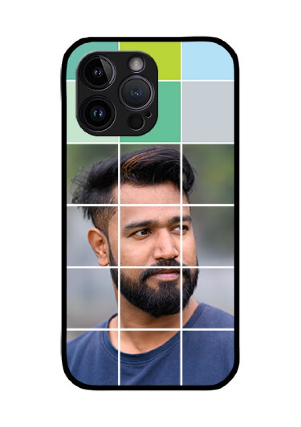 iPhone 14 Pro Max Photo Printing on Glass Case - with white box pattern