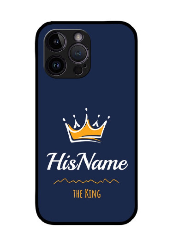 iPhone 14 Pro Max Glass Phone Case King with Name