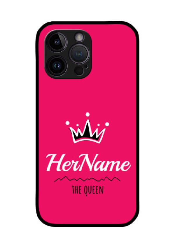 iPhone 14 Pro Max Glass Phone Case Queen with Name