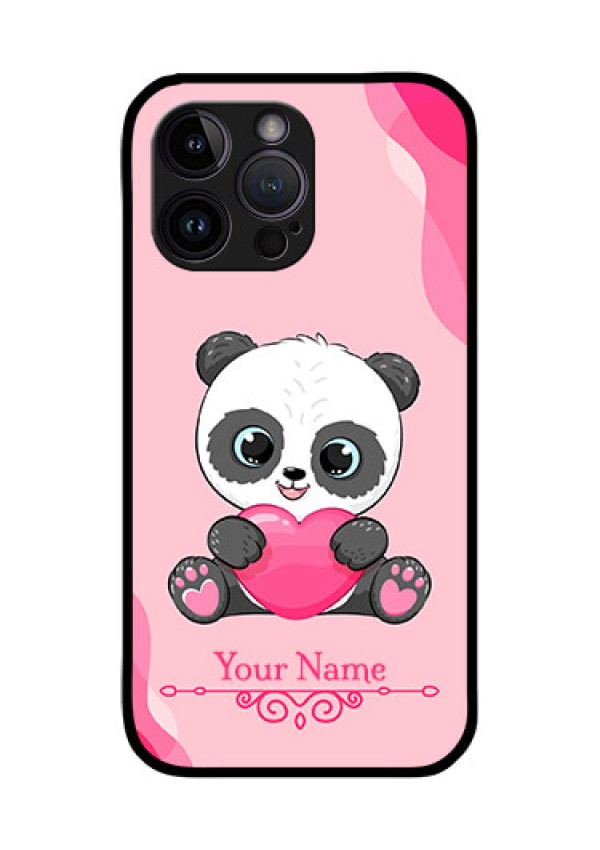 iPhone 14 Pro Max Custom Glass Mobile Case - Cute Panda Design