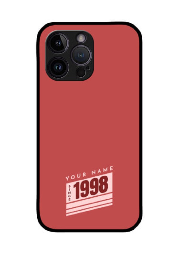 iPhone 14 Pro Max Custom Glass Phone Case - Red custom year of birth Design