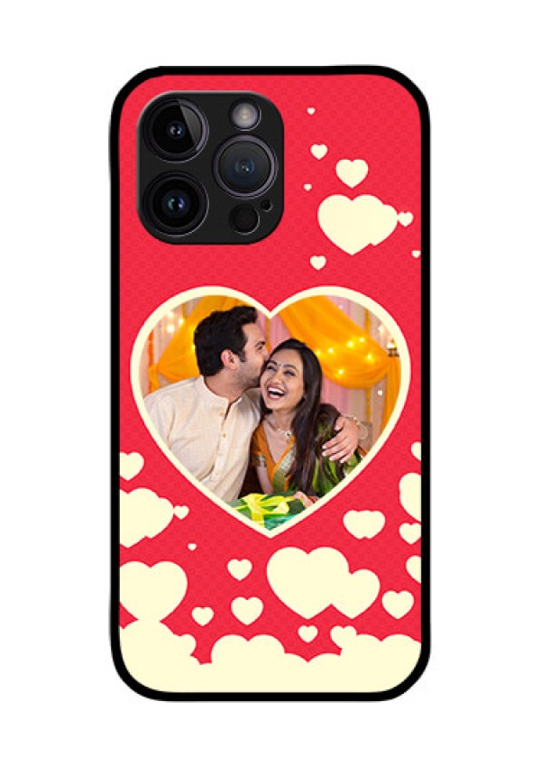 iPhone 14 Pro Custom Glass Mobile Case - Love Symbols Phone Cover Design