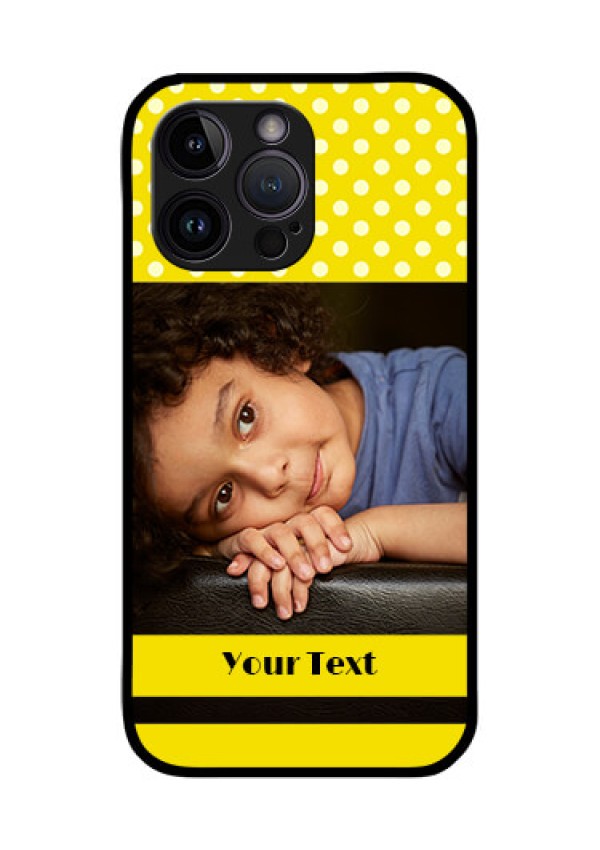 iPhone 14 Pro Custom Glass Phone Case - Bright Yellow Case Design