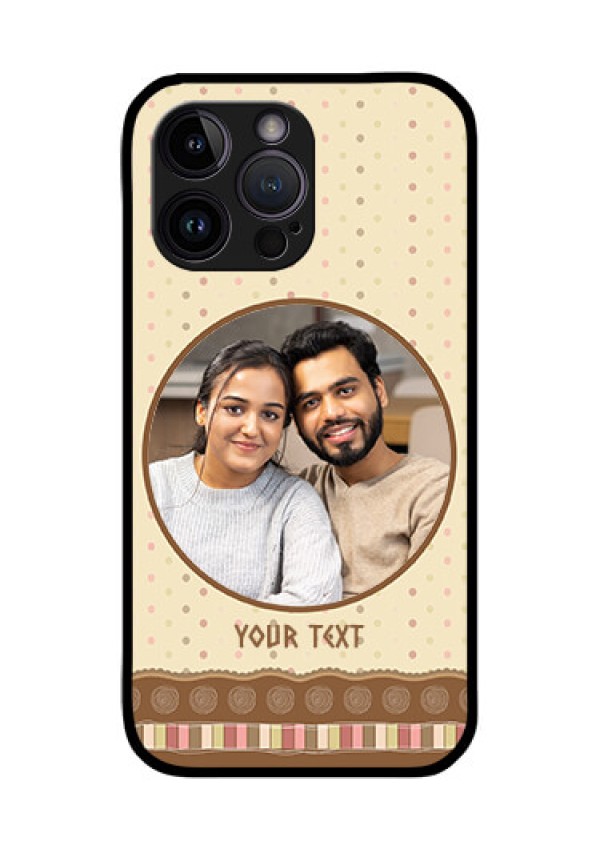 iPhone 14 Pro Custom Glass Mobile Case - Brown Dotted Mobile Case Design