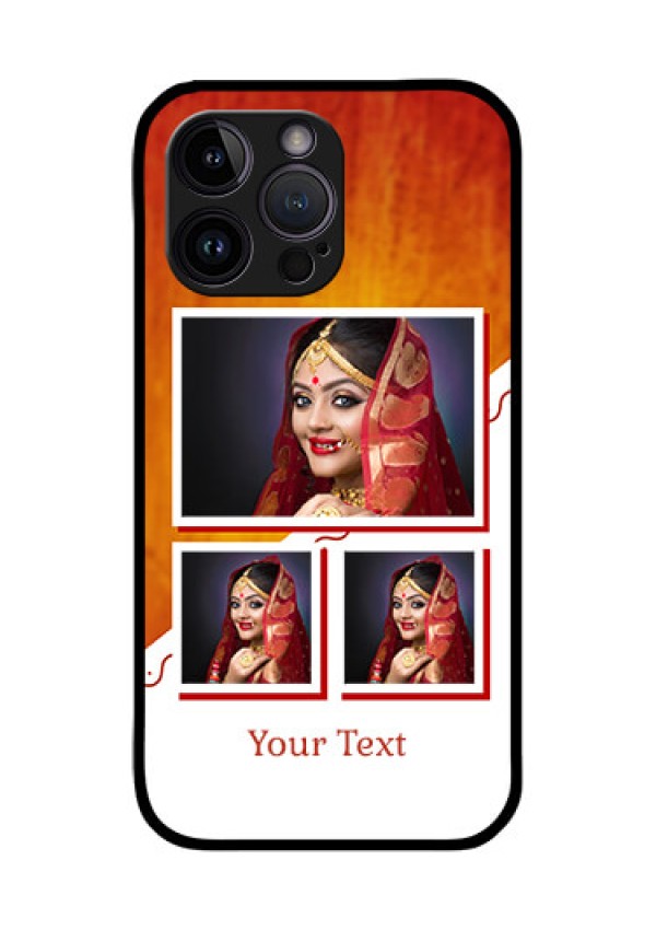 iPhone 14 Pro Custom Glass Phone Case - Wedding Memories Design