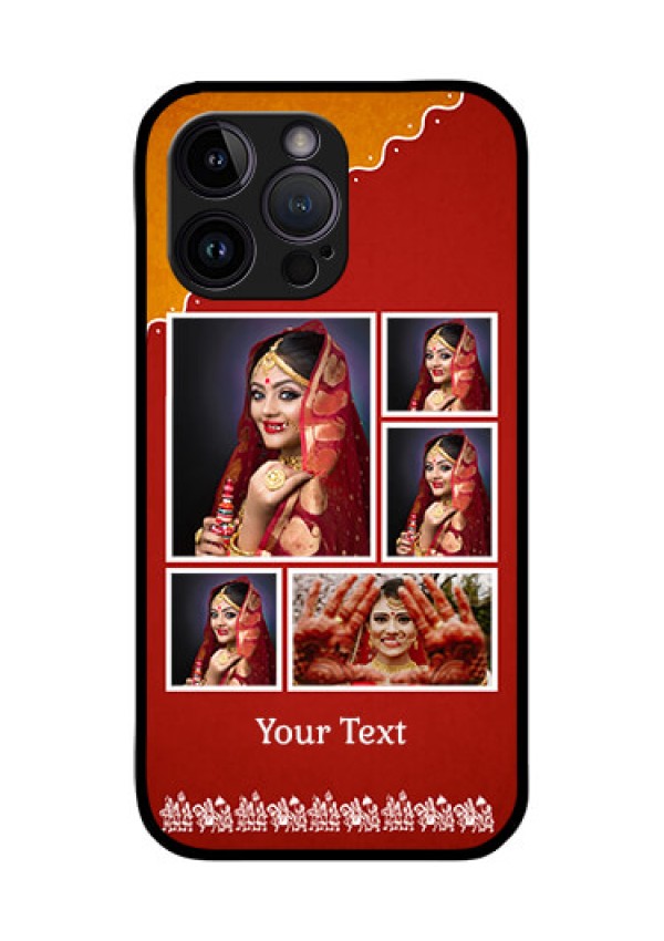 iPhone 14 Pro Personalized Glass Phone Case - Wedding Pic Upload Design