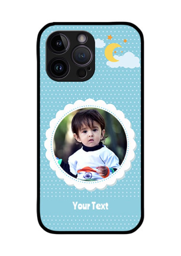 iPhone 14 Pro Personalised Glass Phone Case - Violet Pattern Design